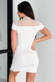 There She Goes Contrast Mesh Bodycon Dress (Ivory)