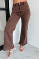 Azriel High Rise Straight Leg Zenana Jeans (Mahogany) - NanaMacs