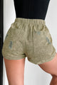 Zyair Distressed Twisted Hem Shorts (Olive) - NanaMacs