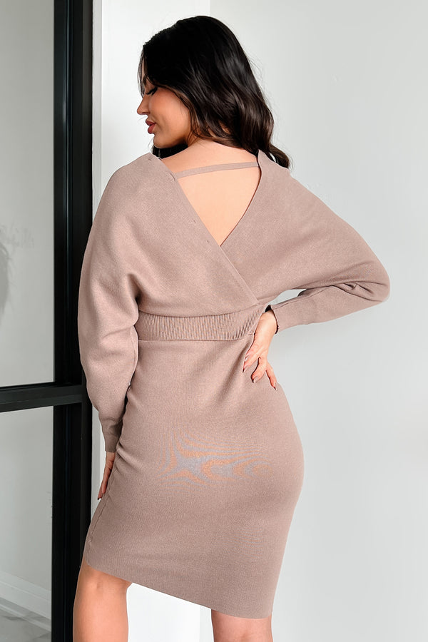 Said My Piece Sweater Knit Midi Dress (Mocha) - NanaMacs