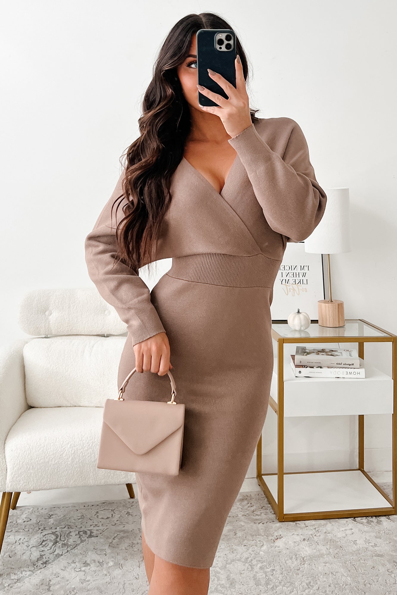 Said My Piece Sweater Knit Midi Dress (Mocha) - NanaMacs