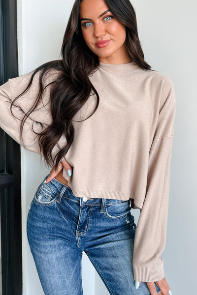 Tabitha Long Sleeve Zenana Top (Light Mocha) - NanaMacs