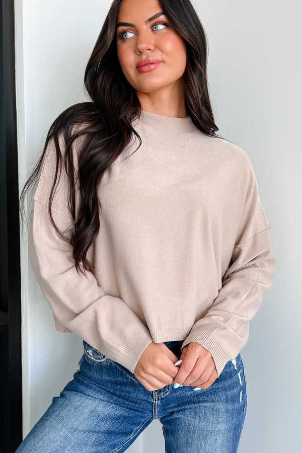 Tabitha Long Sleeve Zenana Top (Light Mocha) - NanaMacs