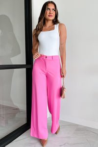 Working Together Wide Leg Pants (Fuchsia) - NanaMacs