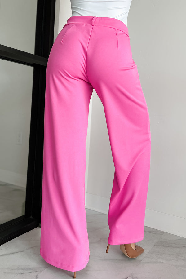 Working Together Wide Leg Pants (Fuchsia) - NanaMacs