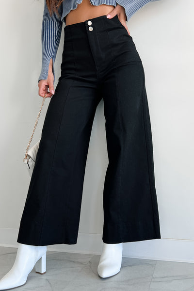 Just The Truth Wide Leg Pants (Black) - NanaMacs