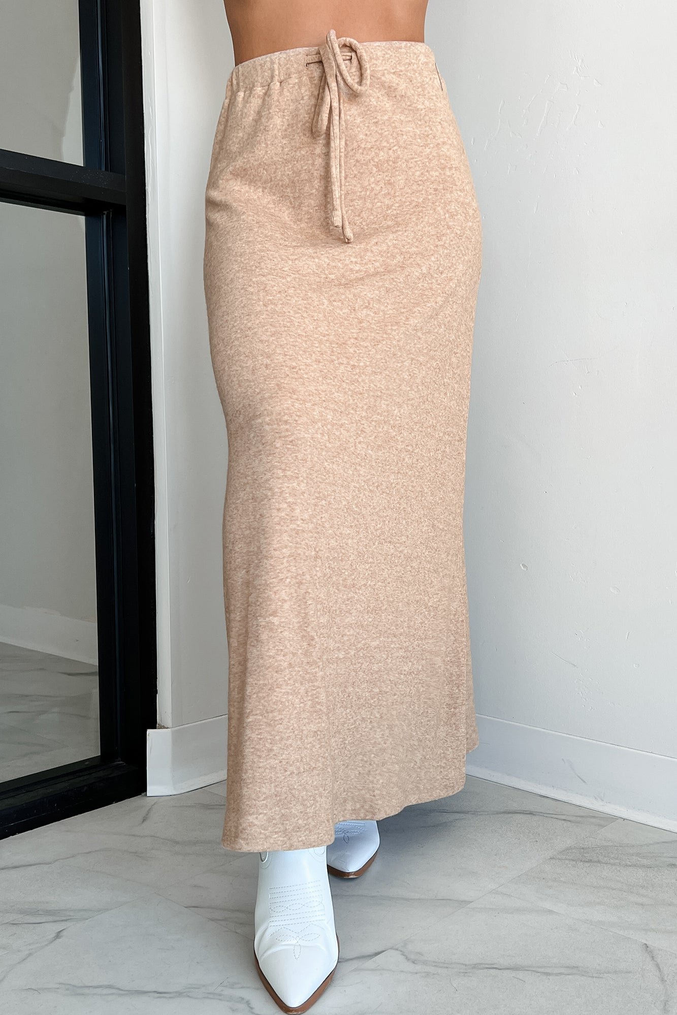 Rewriting The Script Brushed Knit Maxi Skirt (Oatmeal) - NanaMacs