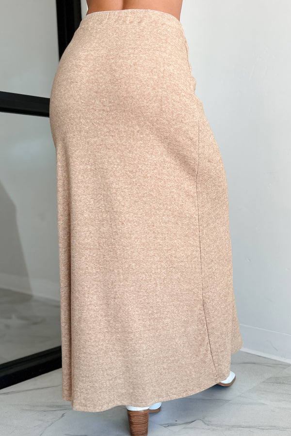 Rewriting The Script Brushed Knit Maxi Skirt (Oatmeal) - NanaMacs