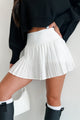 On The Fast Track Pleated Active Skirt (White) - NanaMacs