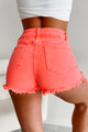 The Journey Continues High Rise Tummy Control Risen Shorts (Neon Coral) - NanaMacs