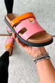 Contagious Energy Two-Tone Sandals (Fuchsia/Orange) - NanaMacs