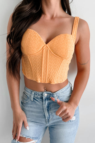 Irresistibly Me Textured Corset Top (Marigold) - NanaMacs