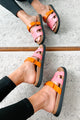 Contagious Energy Two-Tone Sandals (Fuchsia/Orange) - NanaMacs