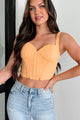 Irresistibly Me Textured Corset Top (Marigold) - NanaMacs