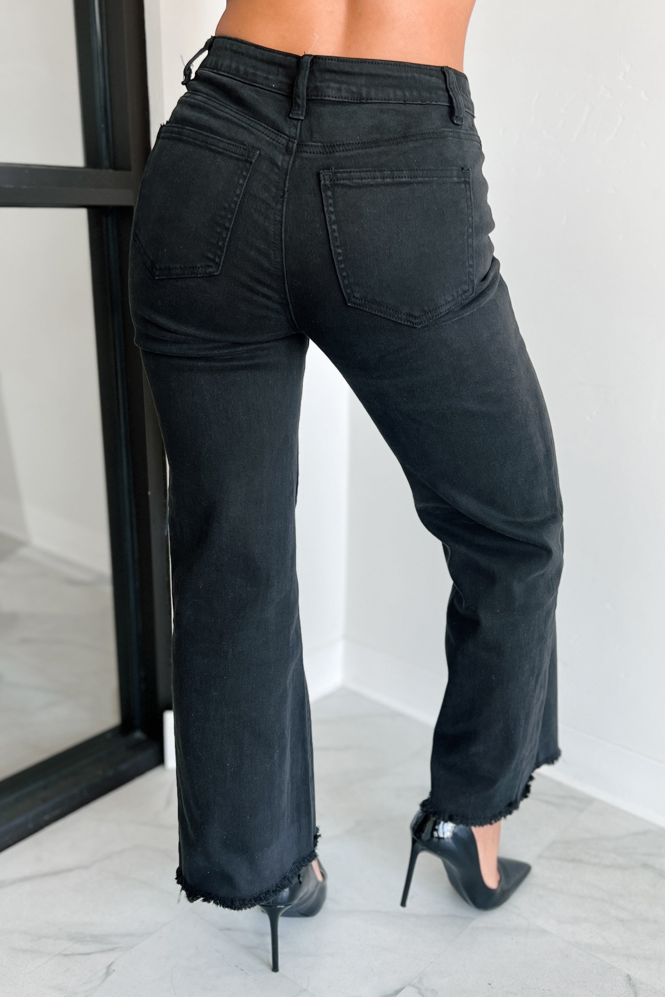Azriel High Rise Straight Leg Zenana Jeans (Black) · NanaMacs