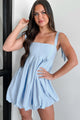 Moments We Shared Bubble Hem Mini Dress (Sky Blue) - NanaMacs