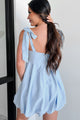 Moments We Shared Bubble Hem Mini Dress (Sky Blue) - NanaMacs