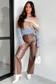 Switching Looks Straight Leg Pleather Pant (Brown)