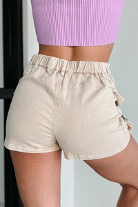 Daily Happenings Washed Cargo Skort (Light Taupe) - NanaMacs