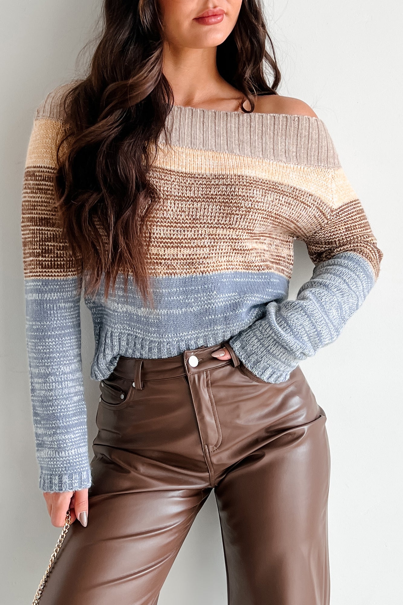 Sweetest Memories Colorblock Sweater (Taupe Combo) - NanaMacs