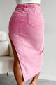 Zealous Love Denim Midi Skirt (Pink) - NanaMacs