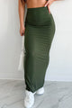 Comfort In Chaos Maxi Skirt (Olive) - NanaMacs