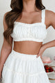 Your Little Angel Ruched Crop Top (Off White) - NanaMacs