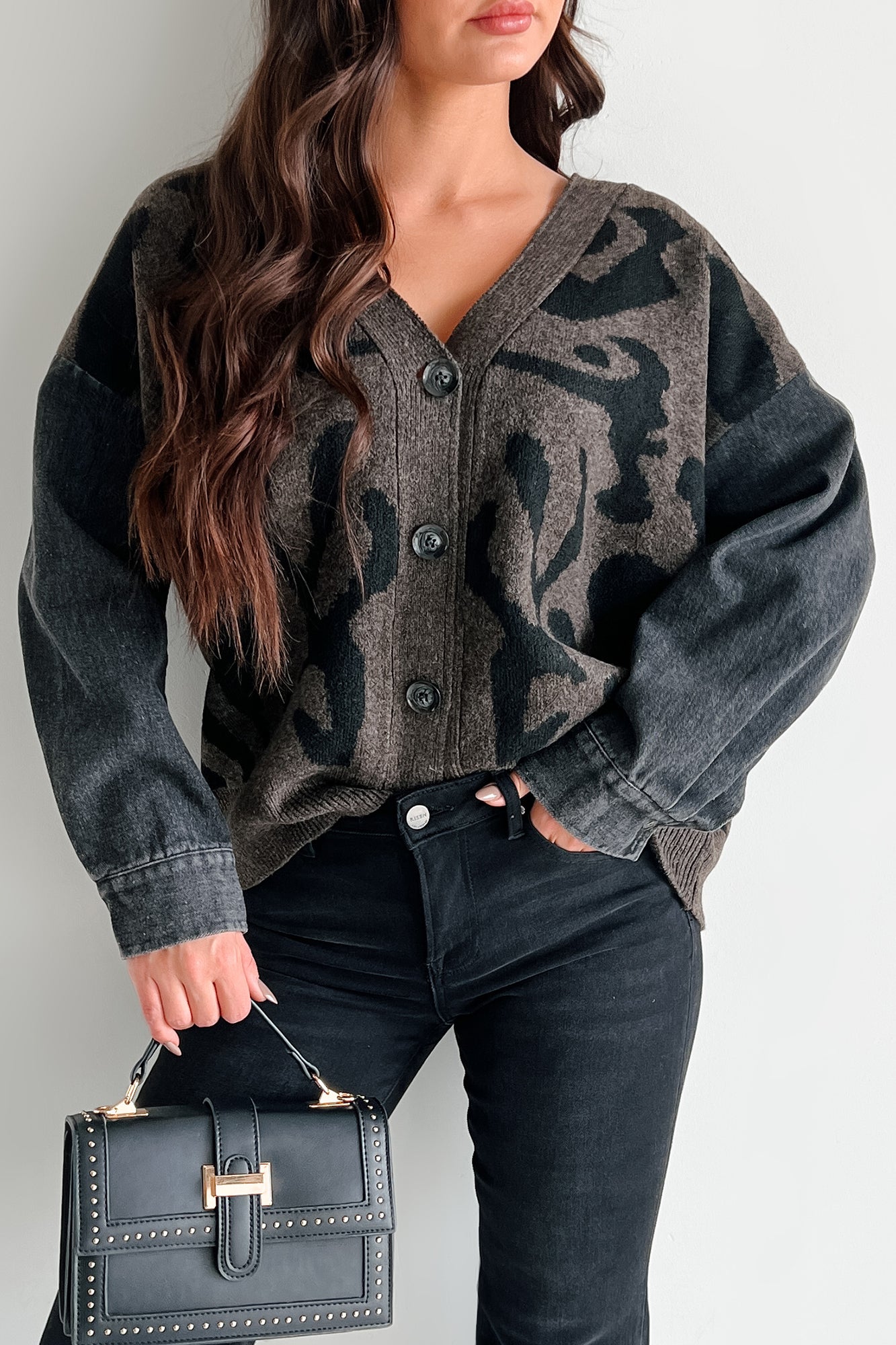 Redefining Myself Oversized Animal Print Cardigan (Brown/Black) - NanaMacs