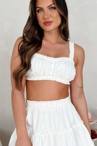 Your Little Angel Ruched Crop Top (Off White) - NanaMacs