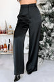 Focus Meetings High Waist Satin Pants (Black) - NanaMacs