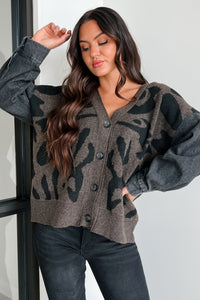 Redefining Myself Oversized Animal Print Cardigan (Brown/Black) - NanaMacs