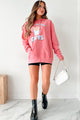 "Fries Before Guys" Vintage Wash Graphic Hoodie (Pink) - Print On Demand - NanaMacs