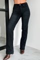 Elam Mid Rise Slim Straight Risen Jeans (Black)