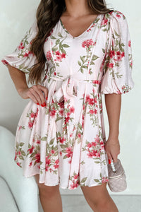 Charming Energy Floral Mini Dress (Blush Multi) - NanaMacs