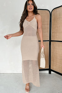 Bondi Beach Crochet Maxi Dress (Oatmeal) - NanaMacs