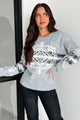 Seeking Solace Aztec Print Sweater (Heather Grey) - NanaMacs