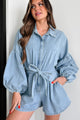 Modern Direction Denim Balloon Sleeve Romper (Denim) - NanaMacs