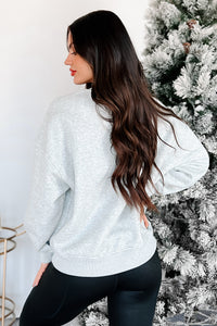 On The Cute List Graphic "Merry" Sweatshirt (Heather Grey) - NanaMacs