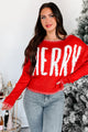 "Merry" As Can Be Holiday Sweater (Red) - NanaMacs