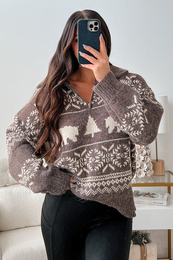 Northern Winters Fair Isle Sweater (Brown/Beige) - NanaMacs