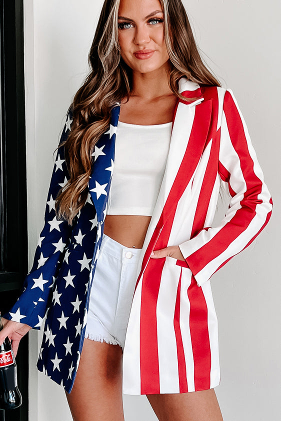 Nothing More American Flag Blazer (Red/White/Blue) - NanaMacs