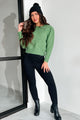 Committed To Cozy Shoulder Button Sweater (Green) - NanaMacs