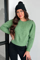 Committed To Cozy Shoulder Button Sweater (Green) - NanaMacs