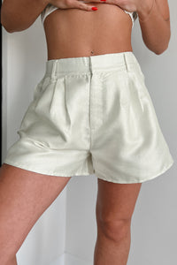 DOORBUSTER Made To Shine Glittered Shorts (Cream) - NanaMacs