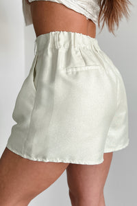 DOORBUSTER Made To Shine Glittered Shorts (Cream) - NanaMacs