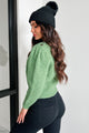 Committed To Cozy Shoulder Button Sweater (Green) - NanaMacs