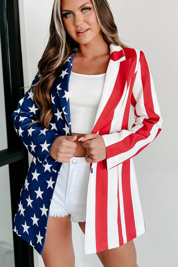 Nothing More American Flag Blazer (Red/White/Blue) - NanaMacs