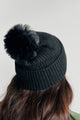 Slope Style Ribbed Pom Beanie (Black)