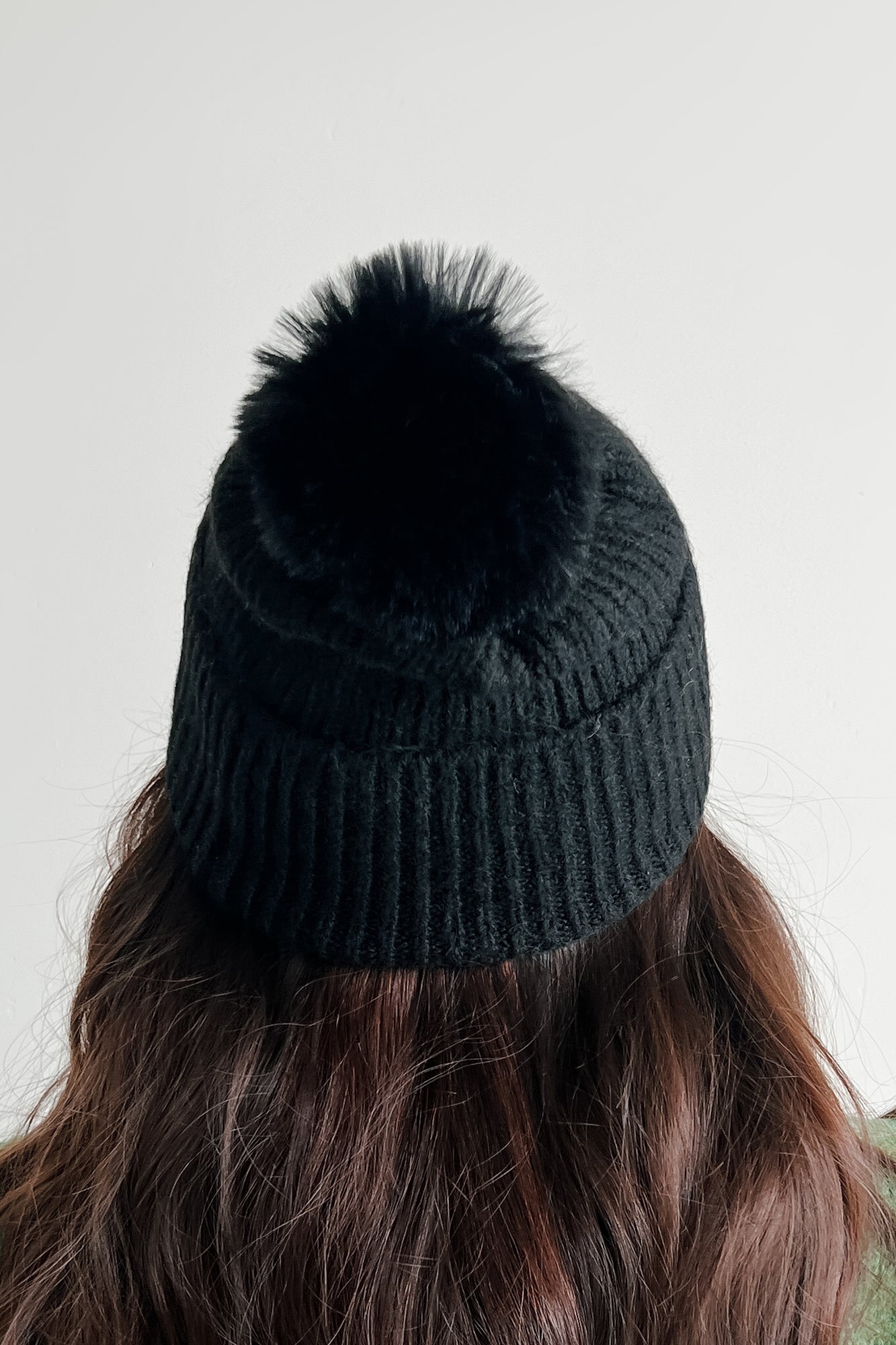 Slope Style Ribbed Pom Beanie (Black)