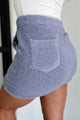 Cozy Glam Sherpa Jacket & Mini Skirt Two-Piece Set (Dark Lavender) - NanaMacs